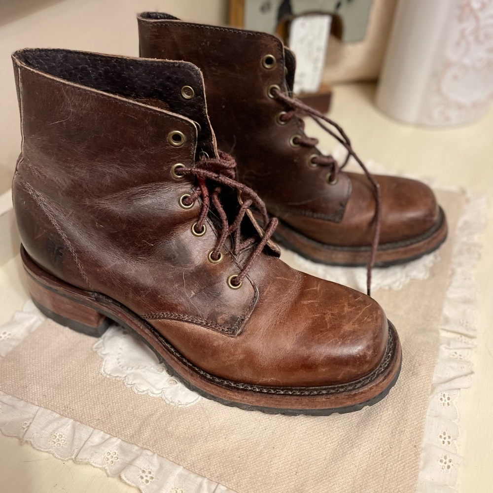 Frye Brown Leather Ankle Boots